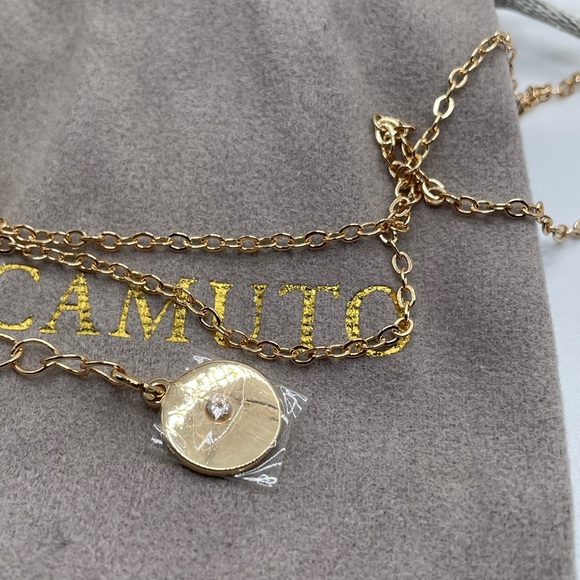 VINCE CAMUTO TRICOLOR STONE PENDANT NECKLACE NWT - Picture 4 of 7